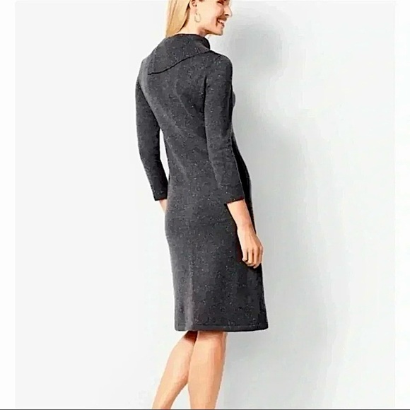 Talbots Cowel Neck Sweater Midi Dress Button Detail New Petite Casual Office - Picture 4 of 13